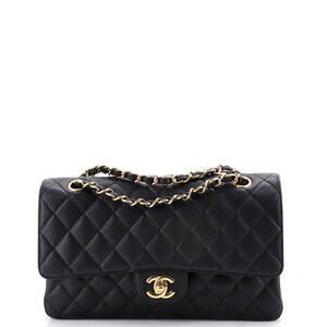 Chanel Medium Classic Double Flap Bag Quilted Caviar